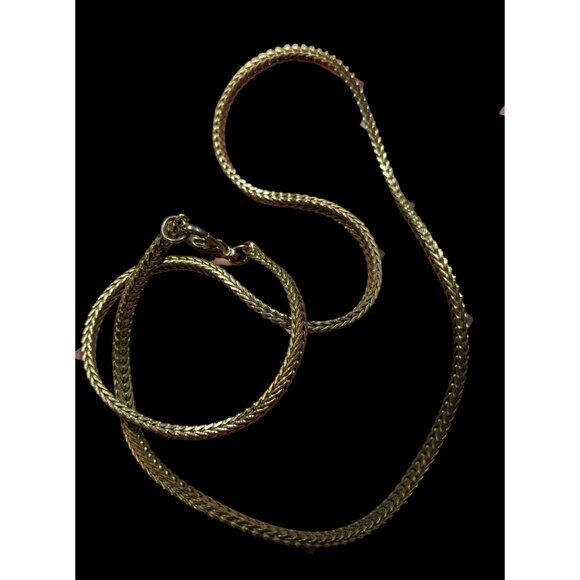 Vintage Hollow Wheat Chain Gold Tone With Lobster Clasp - Picture 3 of 8